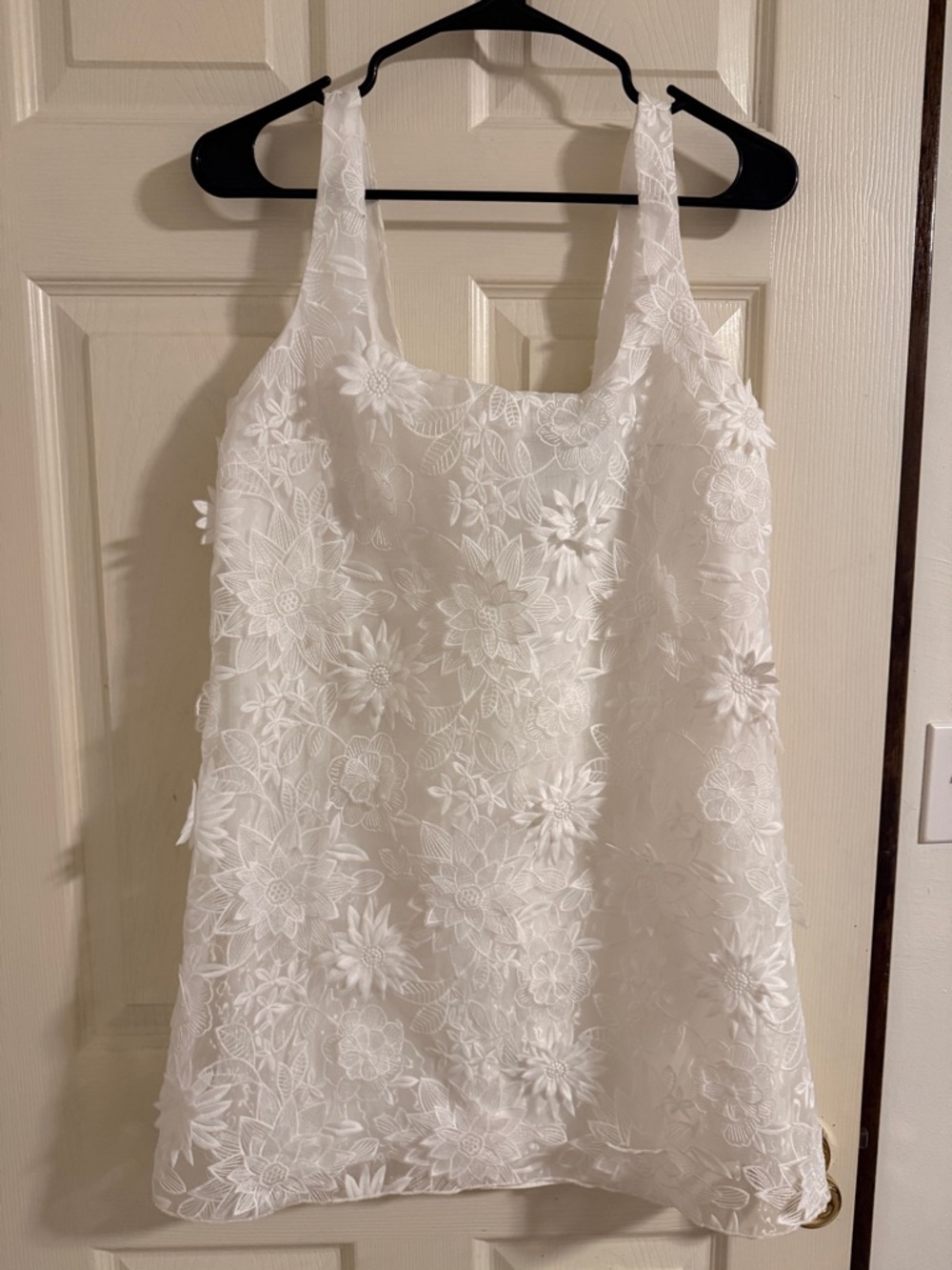 Zara White Floral Lace Slip Chemise - Picture 5 of 8
